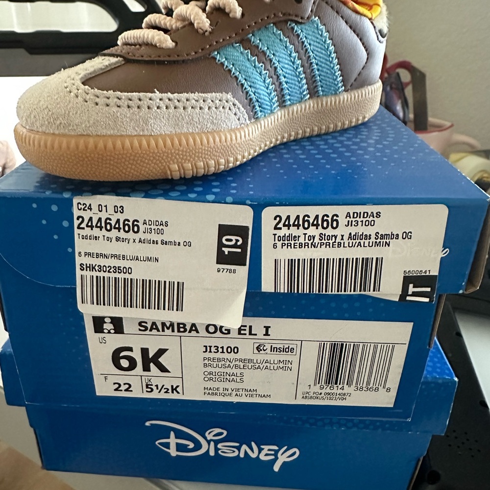 Adidas Kids Samba OG Sneakers - Blue and Tan